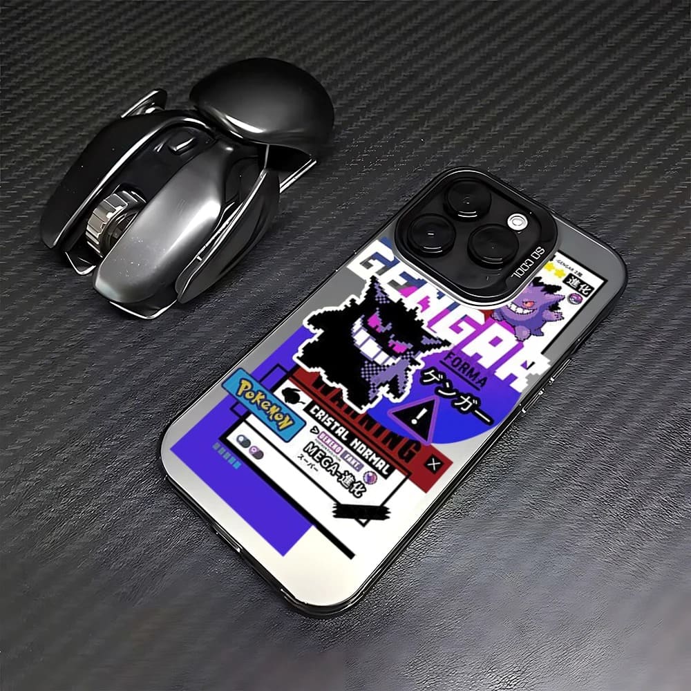 Coque Pokémon Gengar et Mewtwo pour iPhone – Design rétro pixelisé
