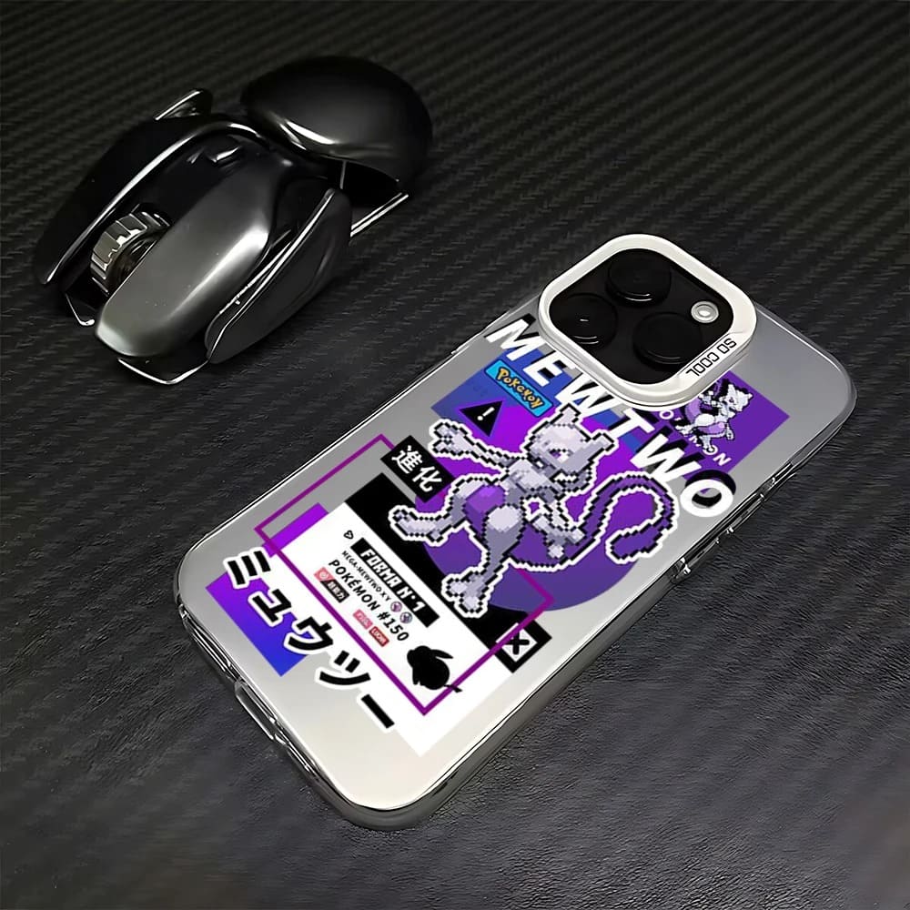 Cover Pokémon iPhone Gengar & Mewtwo – Design Retro Pixel